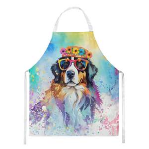 Bernese Mountain Dog Hippie Dawg Adult Unisex Large Multicolor Kitchen <b>Apron</b> <b>for</b> <b>Cooking</b> Baking Crafts Gardening - Product Image 1