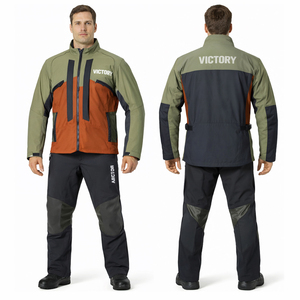 Combinaison de moto imperméable personnalisée pour homme, veste et pantalon de moto, ensemble pour la conduite en tout-terrain, équipement de protection pour motards - Product Image 1