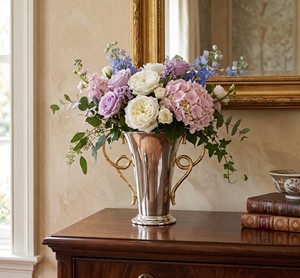 Vantage Modern Fancy Luxury Premium <b>Unique</b> Aluminum Decorative Flower <b>Vase</b> With Handle Floor Metal Flower <b>Vases</b> for Home Decor - Product Image 1