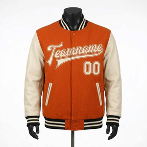 Premium Custom Varsity <b>Jacket</b> High Quality Embroidery and Full Genuine <b>Leather</b> Sleeves Designed For a Modern Letterman <b>Jackets</b> - Product Image 1