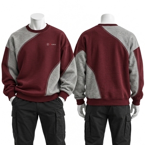 Sweat-shirt pour homme à épaules tombantes, fabriqué en tissu molletonné doux en coton, coupe ample, col rond côtelé, épaules décontractées, élastique - Product Image 6