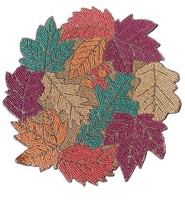 Napperon de table rond luxueux avec broderie florale artistique et perles de verre, idéal pour la maison, les mariages, les dîners et le café