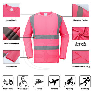 Workplace Safety Sweatshirt ANSI Class 2 High Visibility Workwear Reflective Protection <b>LED</b> Flash Logo Lasting Comfort - Product Image 3