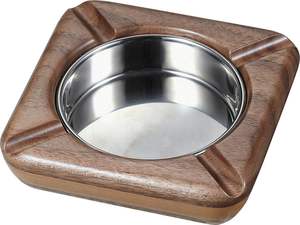 Cenicero de madera Tradnary de forma cuadrada, diseño moderno, con ranura para cigarros. - Product Image 6