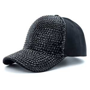 Black Rhinestone Baseball Cap Adjustable Unisex Fashion <b>Hat</b> Spring <b>Summer</b> Casual Wear - Product Image 4