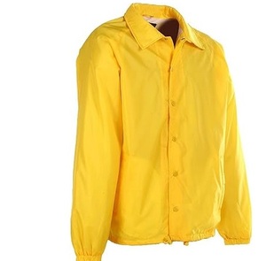เสื้อแจ็คเก็ตโค้ชสีเหลืองล้วนสำหรับผู้ชาย ฤดูหนาว/ฤดูใบไม้ร่วง แบบสั่งทำพิเศษ ทรงโอเวอร์ไซส์ สำหรับออกกำลังกาย/ฝึกสอน ผ้าแคนวาส สไตล์ฮิปฮอป เคลือบผิว - Product Image 1