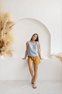 Women Cotton Camisole <b>Top</b> V Neck Sleeveless <b>Tank</b> <b>Top</b> | Lightweight Summer Casual Blouse | Medium Wholesale Custom Women Clothing - Product Image 3