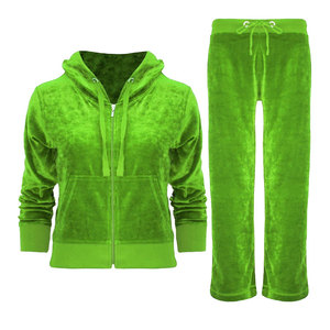 Ensemble de survêtement long 2 pièces pour femme en velours à carreaux vintage d'hiver, à capuche, manches longues, fermeture éclair, écologique et respirant - Product Image 4