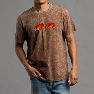 เสื้อยืดสตรีทแวร์วินเทจทรงบ็อกซี่ฟิต ล้างสีแบบแอซิด ขาดๆ รุ่ยๆ โอเวอร์ไซส์ แขนสั้น เสื้อยืดแบบสั่งทำสำหรับผู้ชาย - Product Image 1