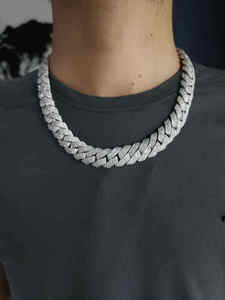Iced Out Cuban Link Chain <b>Necklace</b> for Men Diamond Hip Hop Chain Luxury <b>Statement</b> Jewelry - Product Image 1