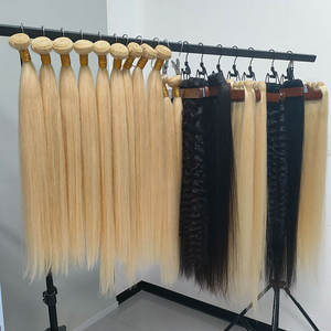 Extensions de cheveux humains brésiliens de qualité supérieure, lots de cheveux vierges Remy, perruques, frontaux en dentelle, fermetures, trame double cousue à la machine, permanente, toutes couleurs - Product Image 2