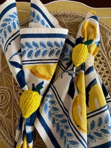 Anillo para Servilletas de Ratán Hecho a Mano, Ecológico y Rústico, con Diseño de Limón Natural, para Decoración de Mesa de Comedor en Verano y Eventos - Product Image 2