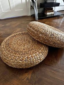 Cojín de Piso Redondo de Jacinto de Agua Natural de Vietnam, Tejido a Mano, para Yoga Zen, Tatami, Asiento - Product Image 2