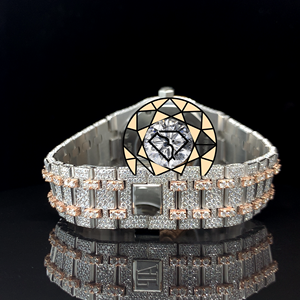 Quartz <b>Watches</b> Luxury Lab Diamond Quartz Movement Iced Skeleton Dial <b>Case</b> Fully Set Stainless Steel Luxury Limited Edition <b>Watch</b> - Product Image 3