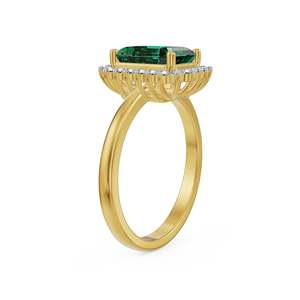 Bague de luxe en moissanite taille émeraude avec pierres halo taille ronde, plaquée or, argent ou or rose, bijou de fiançailles élégant - Product Image 6
