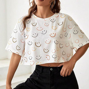 Camiseta Deportiva Corta para Mujer 2026, Cuello Redondo, Manga Corta, Transpirable, Ligera, 100% Algodón, Tela de Felpa Suave, MOQ Bajo - Product Image 6