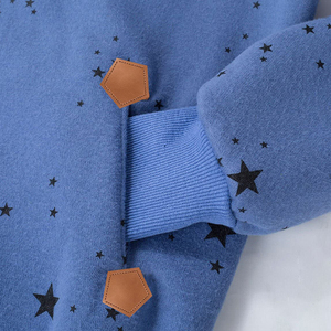 Sweat-shirt à capuche imprimé étoiles bleues pour femmes, manches longues, tricoté, décontracté, vêtements d'automne - Product Image 6