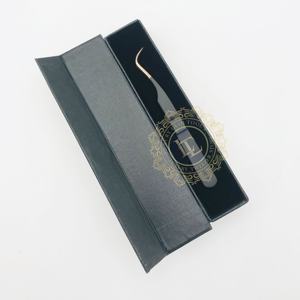 แหนบคีบขนตาแบบกำหนดเองแหนบเคลือบผงสีดำด้านสีโรสโกลด์สไตล์ใหม่ - Product Image 1