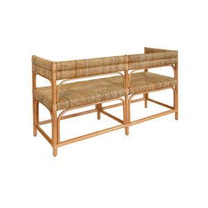 Handwoven Seagrass Patio <b>Bench</b> with Intricate Detailing - Product Image 6