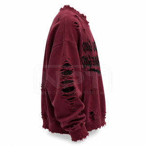 Sweat-shirts pour hommes en coton mélangé, streetwear personnalisé, OEM, faible MOQ, vente en gros, vêtements décontractés, fabricant d'usine - Product Image 4