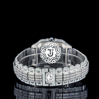Montre de luxe Hip Hop à forte demande, en acier inoxydable, entièrement sertie de moissanite, mouvement mécanique ETA, étanche, analogique, de fabrication usine