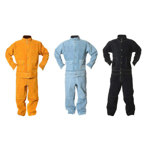 Ropa de Seguridad de Algodón de Primera Calidad, Traje de Soldadura de Gamuza Personalizado, Chaqueta Industrial de Cuero con Aislamiento Térmico de Primera Categoría para Soldador - Product Image 1