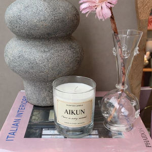 เทียนหอมกลิ่นดอกส้มในขวดแก้วหรูหราพร้อมฉลากส่วนตัวแบบกำหนดเองของ AIKUN สำหรับใช้ในบ้าน งานแต่งงาน และสร้างบรรยากาศหอมละมุน - Product Image 3