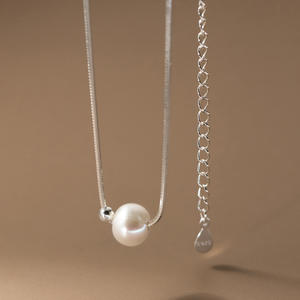 Collar de Perlas de Plata de Ley S925 con Cadena de Clavícula Ligera y Elegante, Perlas de Agua Dulce de 4 mm, Diseño Simple y Elegante - Product Image 5