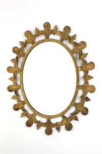 Oval Brass Mirror With <b>Leaf</b> Design Traditional <b>Wall</b> <b>Decor</b> Handmade Frame - Product Image 1