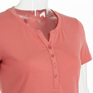 Plain Comfortable 100% Cotton V Neck Short Sleeve <b>Women</b> <b>Polo</b> <b>Shirt</b> With Custom Logo Trendy Casual Breathable Summer Style - Product Image 4