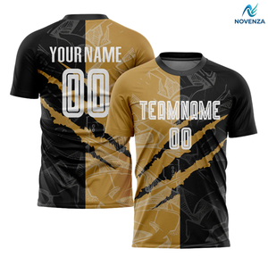 เสื้อฟุตบอลแบบครึ่งแขนลายกราฟฟิตีสีน้ำเงินรอยัลแบบซับลิเมชั่น - Product Image 4