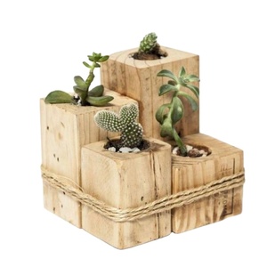 ARTESANÍA maceta de madera Wishing Well maceta decoración de jardín de patio trasero macetas de madera creativas macetas de flores de corteza jardín - Product Image 1