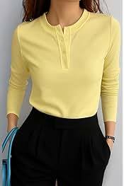 Elegant womens <b>tshirt</b> mercerized cotton glossy soft texture formal office wear - Product Image 3