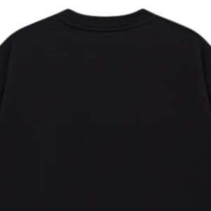 Camiseta de Manga Corta Oversize para Hombre, Negra, con Logotipo Minimalista en el Pecho, Cuello Redondo de Algodón, Estilo Urbano Casual, Venta al Por Mayor - Product Image 4
