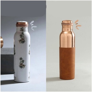 Portable Copper Drinkware for Office Yoga and Home Use Natural Antimicrobial Pure Copper Hydration Bottle - Product Image 5