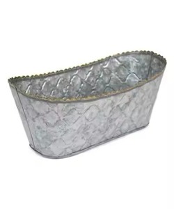 Hot Selling Galvanized Metal Planter Oval Shape With Rope Handles Flowers & Garden Outdoor <b>Container</b> Planter Pot - Product Image 2