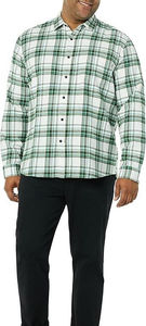 Premium Mens <b>Flannel</b> Shirt Custom Logo Soft Cotton Polyester Plaid Long Sleeve Button Up Casual Shirt - Product Image 2