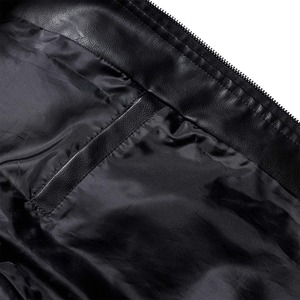 Chaqueta de Cuero Genuino Acolchada para Hombre, Diseño de Moda Urbana, con Cuello Alto y Logotipo Frontal, Invierno, Buena Calidad - Product Image 4