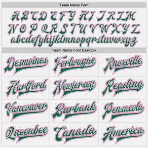 Men's Varsity <b>Jacket</b> White Green <b>Pink</b> Letterman <b>Jacket</b> with Custom Team Logo Contrast Sleeves OEM Wholesale Manufacturer - Product Image 5