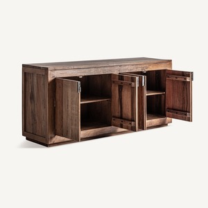 Buffet rustique moderne avec structure en bois massif pour solutions de rangement de salle à manger et de salon - Product Image 3