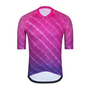 Maillot de cyclisme personnalisé à manches courtes, chemises de vélo à fermeture éclair intégrale, vêtements de cyclisme avec 3 poches - Product Image 3