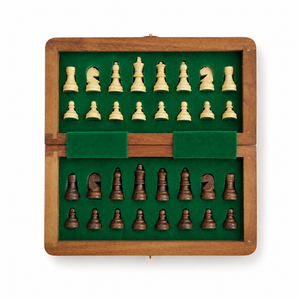 Juego de Ajedrez Plegable de Madera con Caja de Almacenamiento |   Juego de Ajedrez de Viaje Hecho a Mano |   Set de Regalo Educativo Clásico para Niños y Adultos - Product Image 1
