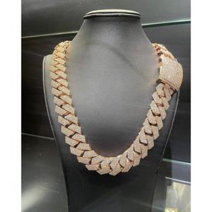Gold Plated 925 Silver Cuban Link <b>Chain</b> with Moissanite Luxury Hip Hop Fashion Jewelry Party <b>Necklace</b> for Men - Product Image 3