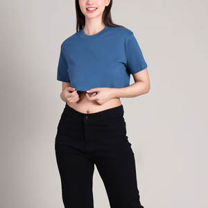 Camisetas cortas para mujer de corte regular, ligeras y de buena calidad, bajo pedido mínimo, camisetas cortas para mujer en venta - Product Image 4