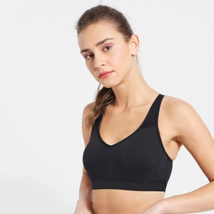 Ensemble de soutien-gorge de sport personnalisé OEM ODM de haute qualité pour femmes grandes tailles, en nylon et élasthanne, sans couture, asymétrique, pour yoga et course à pied - Product Image 3