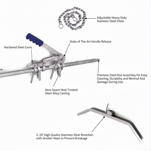 Extractor manual de trinquete de acero inoxidable de alta resistencia para terneros, mango de 65 pulgadas, para partos difíciles, la mejor calidad, obstetricia veterinaria - Product Image 4