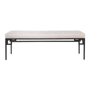 Modern Waterproof Upholstered <b>Bench</b> Black Metal Frame Minimalist Design Comfortable Seating for Living Room Kitchen Workshop - Product Image 1