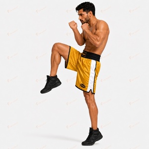 Men Fightwear Boxing <b>Shorts</b> 172 GSM Polyester Spandex Breathable Quick Dry Stretch Trunks Elastic Drawstring Waist Training Spar - Product Image 4