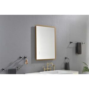 Specchio da Bagno LED Retroilluminato 32x24 Pollici, Montaggio a Parete, Cornice in Metallo con Pulsante Touch Intelligente, Funzione Antiappannamento e Memoria - Product Image 2