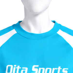 Sweat-shirt à col rond pour homme avec empiècements contrastants cyan, manches longues, pull décontracté et sportif, idéal pour l'entraînement et les activités sportives, personnalisable, vente en gros - Product Image 3